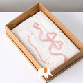 Pink ribbon blanket design غطاء بتصميم الفيونكة الوردية