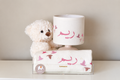 Acrylic gift set pink birds design مجموعة طقم الاكريلك بتصميم الطيور الوردية